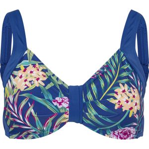 Bralette Bikini - Royalblauw Gedessineerd - Polyamide - Zonder Beugels