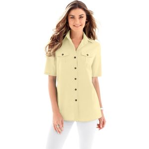 Dames Overhemdblouse in vanillegeel