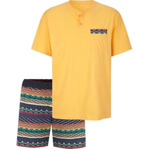 Heren Shortama in geel gedessineerd