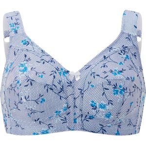 Dames Beha in wit/bleu geprint