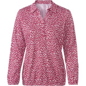 Dames Shirt met lange mouwen in kers/wit geprint