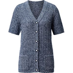 Vesten - Marine/Lichtblauw Mêlee - Katoen/Polyacryl - Korte Mouwen