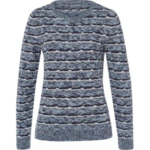 Gebreide Trui - Marine/Ecru Gedessineerd - 100% Polyacryl