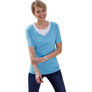 Dames Shirt met korte mouwen in aqua