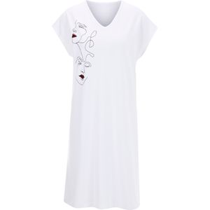 Dames Slaapshirts in wit + rood