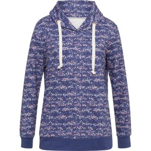 Dames Sweatshirt in marine/lichtgrijs bedrukt