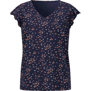 T-shirt - Marine/Blauw Gedessineerd - 100% Katoen