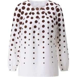Dames Comfortabele blouse in ecru/choco bedrukt