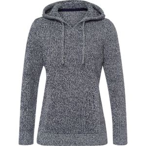Dames - Trui met Capuchon - Marine/Champagne Gemêleerd - Pullover