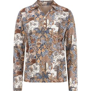 Donkerblauw/Cognac Gedessineerd Push-up Bikini - 100% Katoen