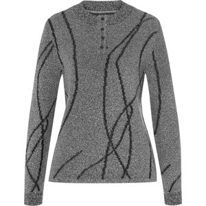 Gebreide Trui - Steengrijs Mêlee - 75% Polyacryl, 25% Polyester - Lange Mouwen