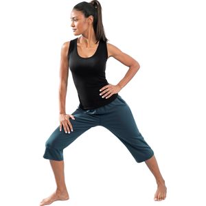 Capri Broek - Petrol - 95% Katoen, 5% Elastaan - Steekzakken, Elastische Band