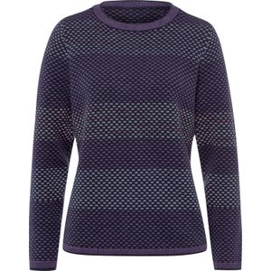 Dames Pullover met lange mouwen in paars/marine gedessineerd