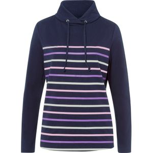 Dames Colshirt in marine/ecru gestreept