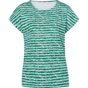 Classic Basics - T-shirt - Groen/Ecru Gestreept - Korte Mouwen - 100% Katoen