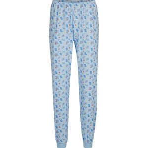 Dames Pyjama in lichtblauw/middelblauw bedrukt
