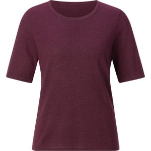Dames Pullover met korte mouwen in bordeaux gemêleerd