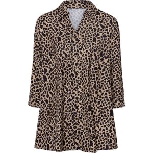 Blouse - Camel/Zwart Gedessineerd - 100% Polyester