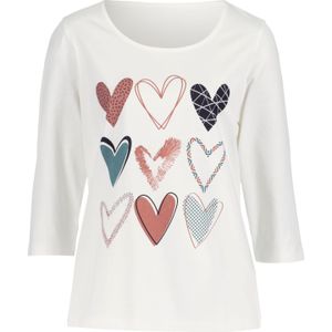 Longsleeve - Ecru/Marine - 100% Katoen - Gedessineerd