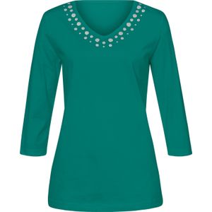 Dames Shirt met 3/4-mouw in smaragdgroen