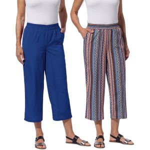 Culotte - Aqua/Oranje Gestreept - 100% Katoen - Comfortabele Pasvorm