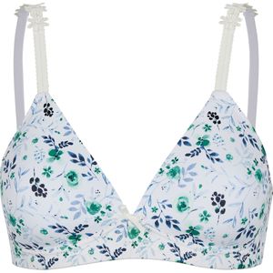 Dames Beha met cups zonder beugel in wit/mint bedrukt