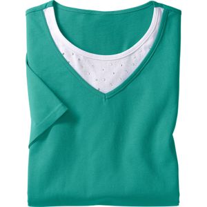 Dames Shirt met korte mouwen in smaragdgroen