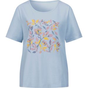 Dames Shirt met korte mouwen in lichtblauw/rozenkwarts