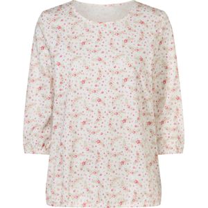 Dames Shirt met 3/4-mouw in ecru/rozenhout gedessineerd