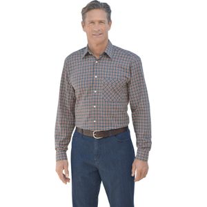 Overhemd - Rood/Blauw Geruit - 100% Katoen - Steekzakken - Knoopsluiting