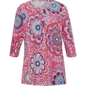 Classic Basics - Lang Shirt - Fuchsia/Aqua Gedessineerd - 100% Katoen