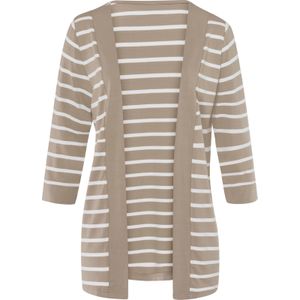 Classic Basics - Shirtjasje - Sesam/Wit Gestreept - 3/4-Mouwen