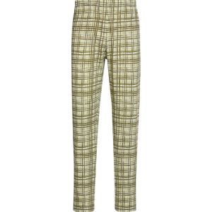 Geruite Pyjama - Effen Bovendeel - V-Hals - Comfortband