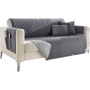 Woondekens - Woonserie - Lichtgrijs - Ruitdessin met Reliëf - Onderhoudsarm en Robuust