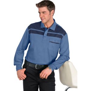 Poloshirt - Lichtblauw/Marine - 100% Katoen - Gedessineerd