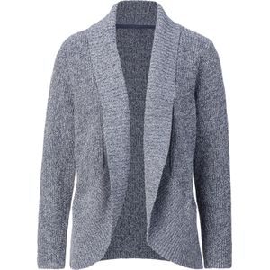 Dames Vest in rookblauw/ecru gemêleerd