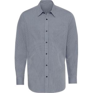 Marine Geruit Overhemd - Katoen - Lange Mouwen - Knoopsluiting