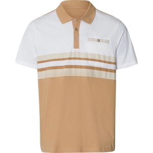 Poloshirt in wit/camel