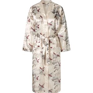 Badjas - Ivoor/Donkerrood - Katoen - Gedessineerd