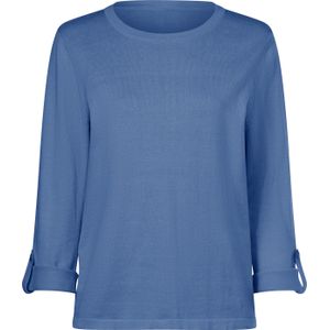 Dames Pullover met 3/4-mouwen in middenblauw