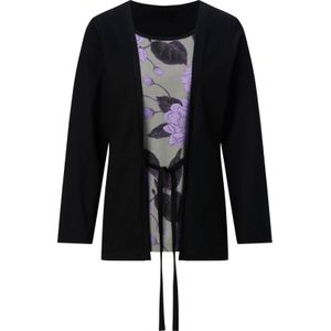 Dames 2-in-1-shirt met lange mouwen in zwart/lavendel