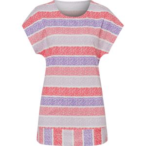 Dames Lang shirt in koraal/lavendel bedrukt