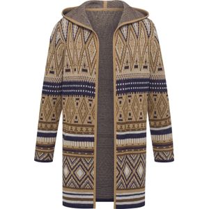 Dames Vest in camel/marine gedessineerd