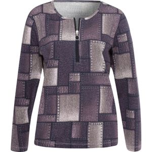 Dames Shirt met lange mouwen in orchidee/druif bedrukt