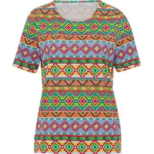 Dames Shirt met korte mouwen in aardbei/zonnegeel bedrukt