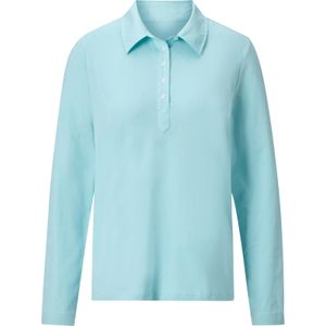 Dames Poloshirt met lange mouwen in turquoise