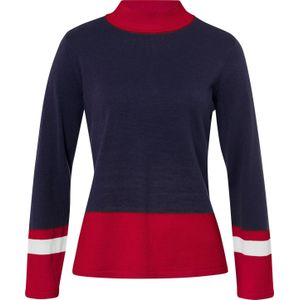 Dames Pullover met lange mouwen in marine/rood