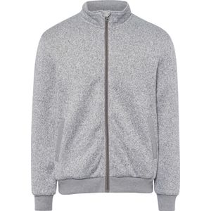 Heren Gebreid fleecejack in lichtgrijs gemêleerd