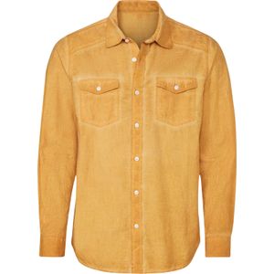 Heren Overhemd met lange mouwen in oker