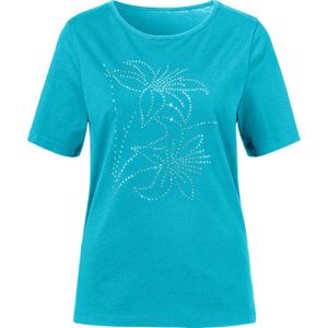 Dames Shirt met korte mouwen in turquoise